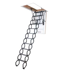 LST Insulated Steel Scissor Attic Ladder 7' 7" - 9' 2", 22.5 x 31.5 with 350 lb. Load Capacity