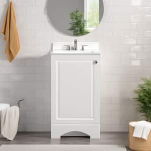 19 in. W x 18 in. D x 34 in. H Single Sink Freestanding Bath Vanity in White with White Cultured Marble Top