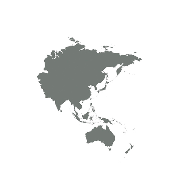 A silhouette of a map of the Asia-Pacific regions.