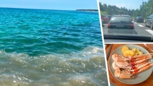 „Meeresrotz“, Stau, teure Restaurants – fällt der Urlaub in Kroatien dieses Jahr ins Wasser? (Bild: Krone KREATIV/Denise Zöhrer Maria O.)