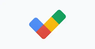סימן וי עשוי מצבעי המותג Google: כחול, אדום, צהוב וירוק.