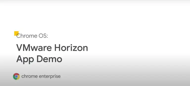 Chrome Enterprise and VMware-Horizon logos