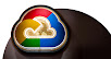 Beleuchtetes Google Cloud-Logo
