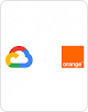 Logo Google Cloud et logo Orange