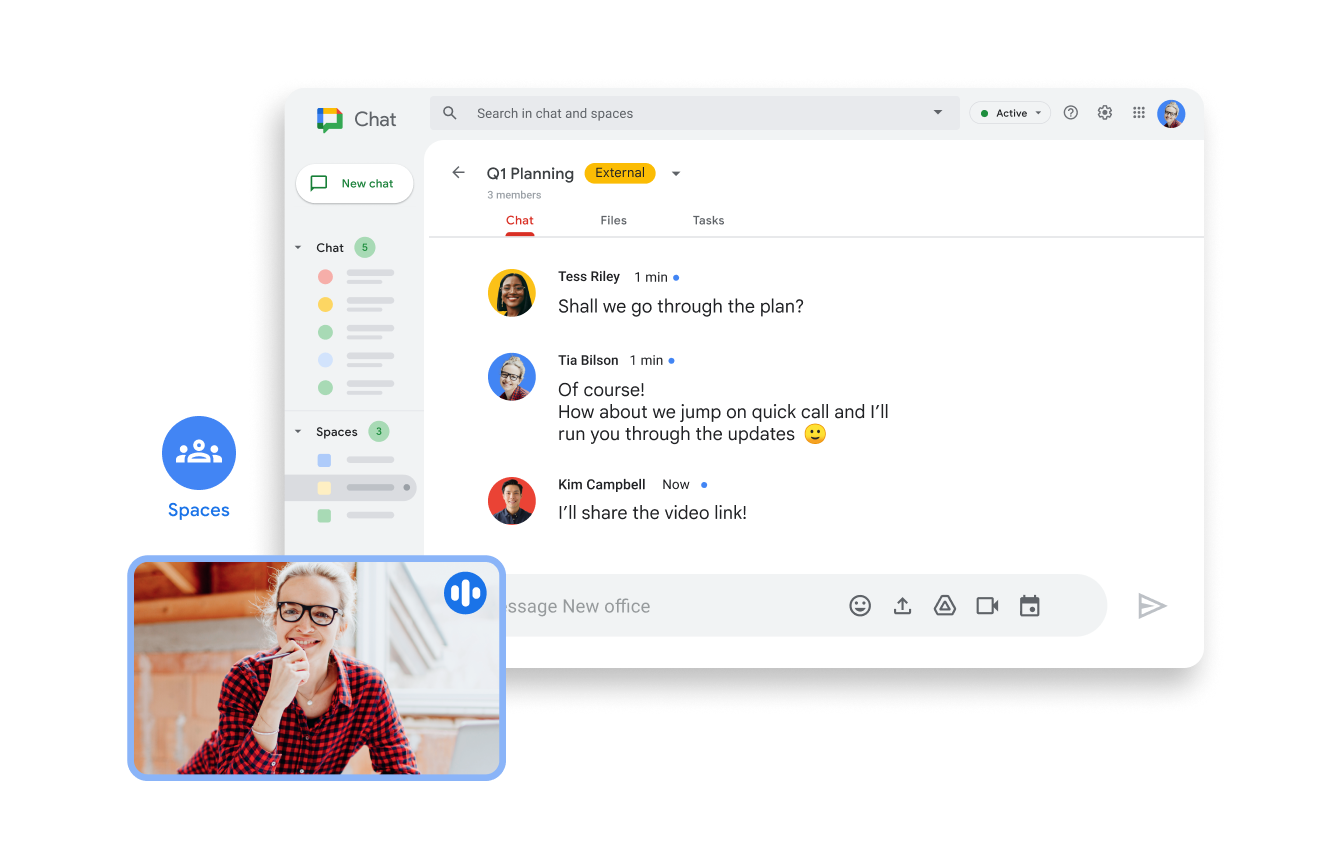 Google Workspace Chat och Meet möjliggör realtidskommunikation för samarbete