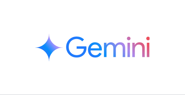 Tulisan Gemini dan logo bintang berwarna biru