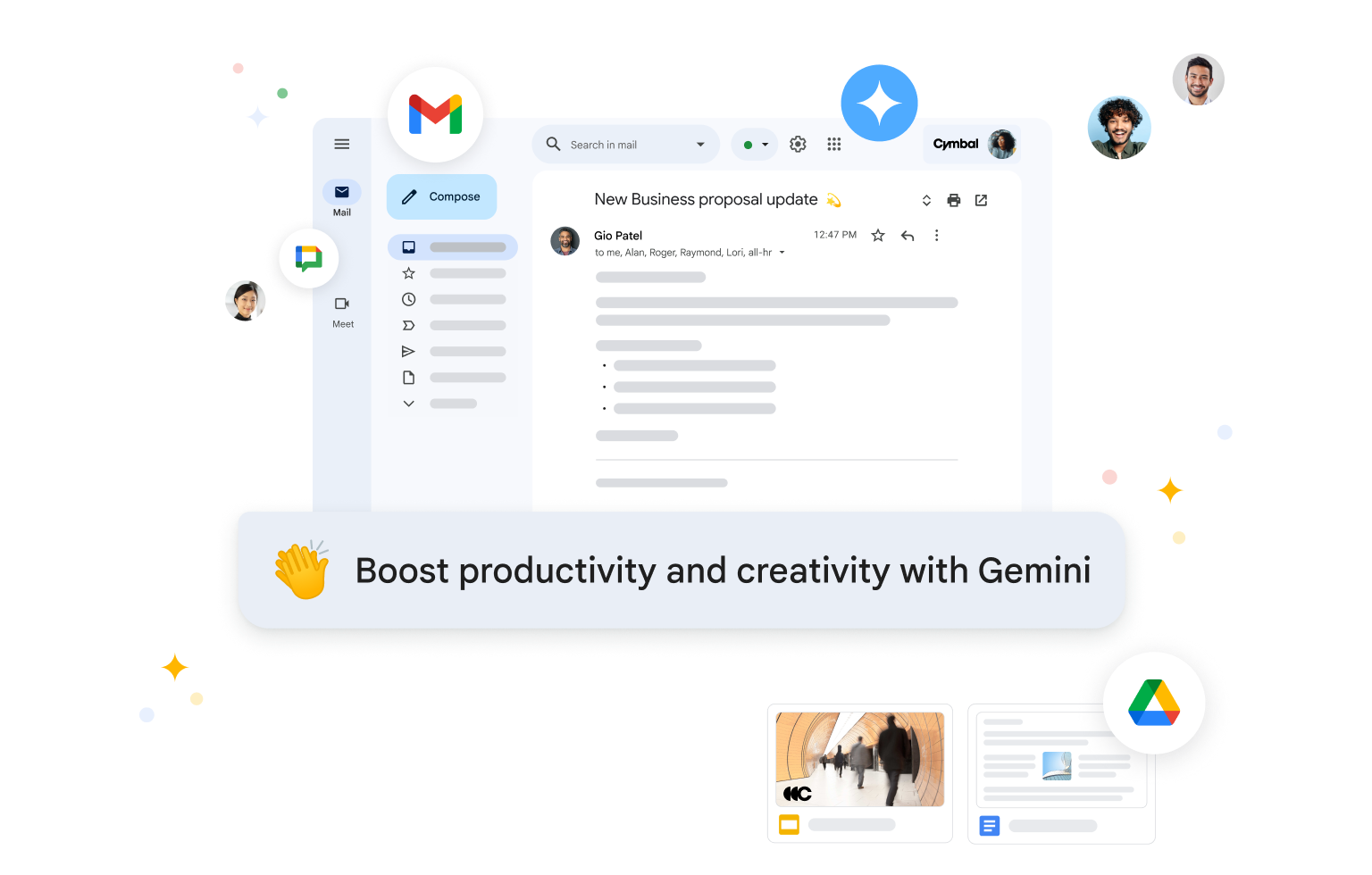 Mit Gemini für Workspace können Sie sich in Gmail Zusammenfassungen von E‑Mails und Antwortvorschläge erstellen lassen und so für noch mehr Produktivität sorgen.