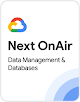 Icono de Google Cloud con el título en negro donde se lee "Next OnAir"
