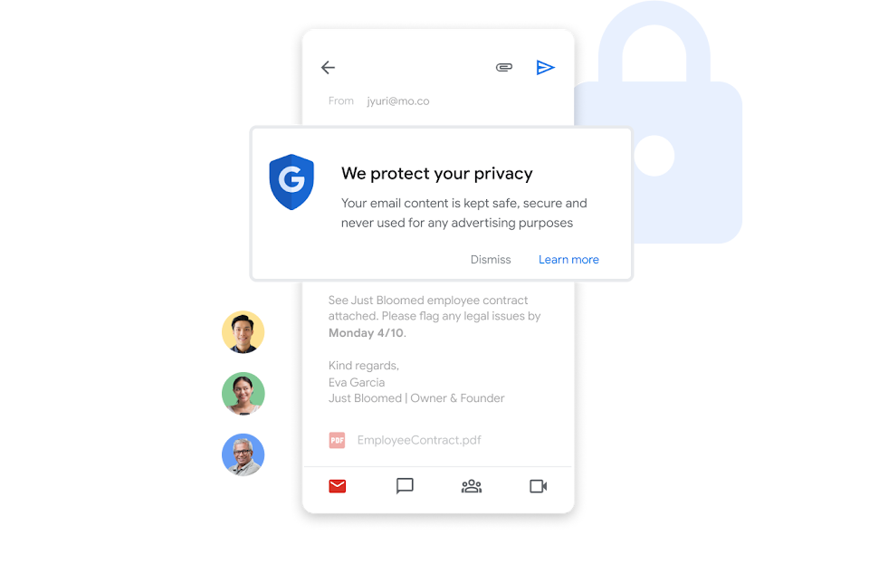 We protect your privacy pop-up