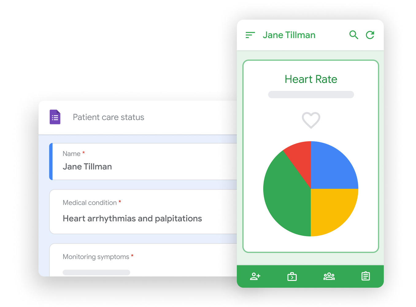 Gráfico ilustrativo do Workspace: análise detalhada de um gráfico do ritmo cardíaco com o Google AppSheet