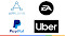  AppLovin、EA、PayPal 和 Uber 徽标