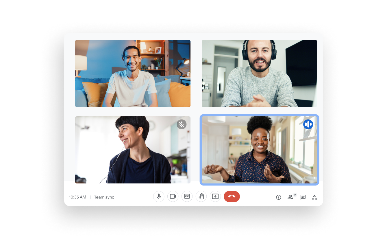 Groepsvideogesprek in Meet via Google Workspace