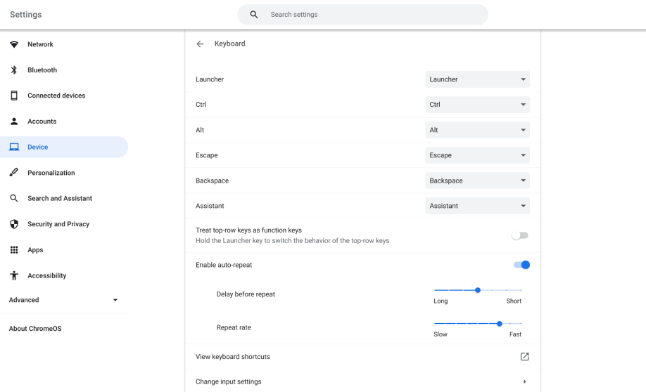 Google's settings are open while a user customises how their keyboard works.