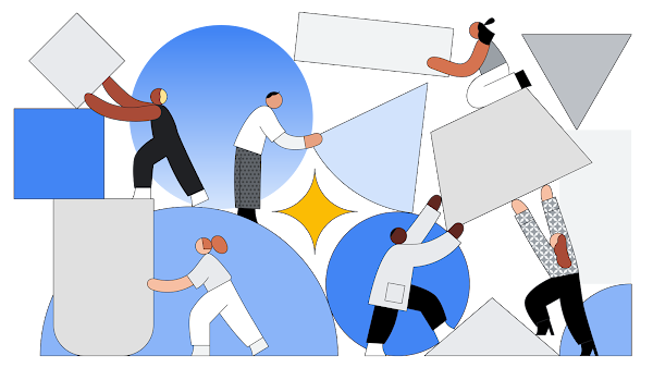 Illustration représentant des personnes qui travaillent ensemble