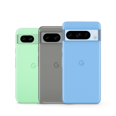 Three Pixel Phones, side by side.