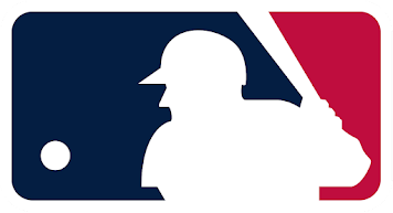 美国职业棒球大联盟徽标，里面有一个棒球运动员正在挥动球棒