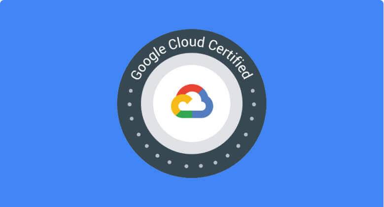 Ilustrasi meterai yang memaparkan “Google Cloud Certified” dengan logo Google Cloud pada bahagian tengah.