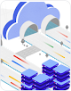 Loupe avec le logo Google Cloud à côté d'un graphique à barres