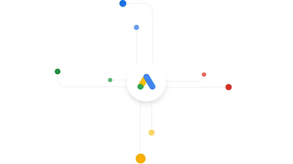 Линии от платка, водещи до логото на Google Ads.