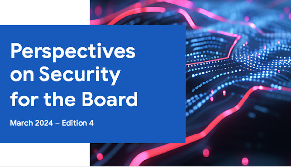Perspectives on Security for the Board yang ditulis di layar biru