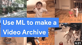 título do vídeo "Use ML para criar um arquivo de vídeo" sobre uma colagem de fotos de família