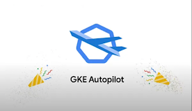 飛行機アイコンと GKE Autopilot の文字