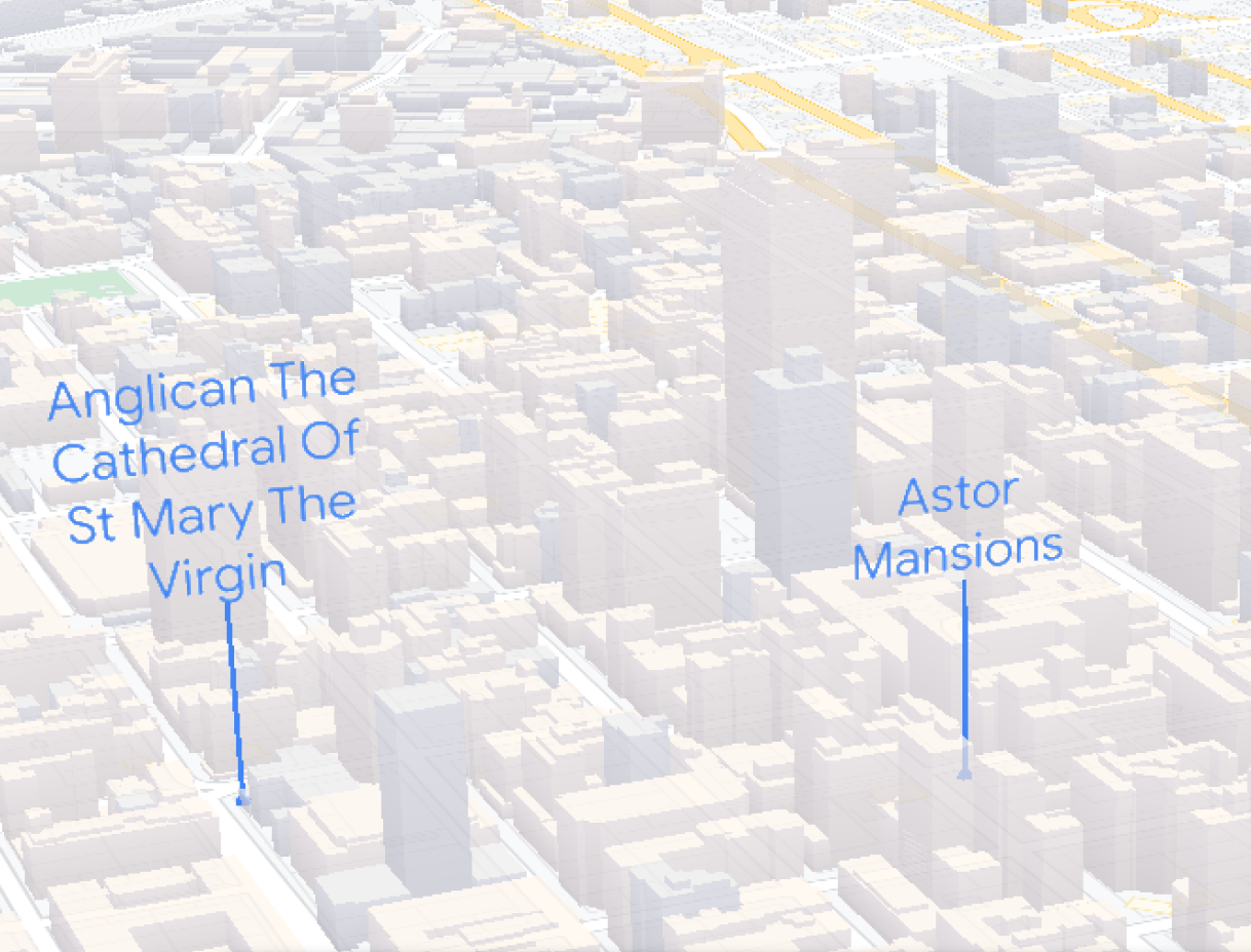 Анимация трехмерной карты Нью-Йорка