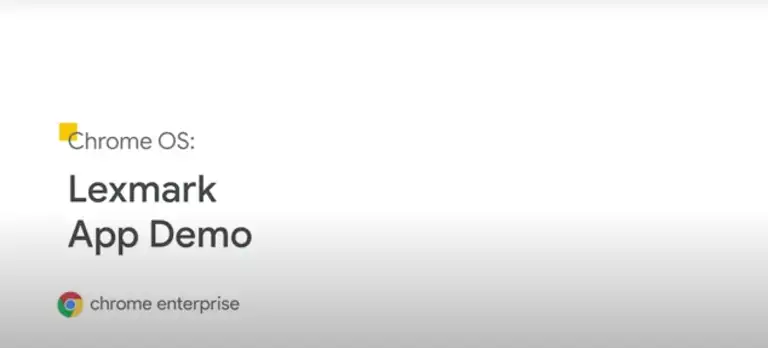 Chrome Enterprise and Lexmark logos