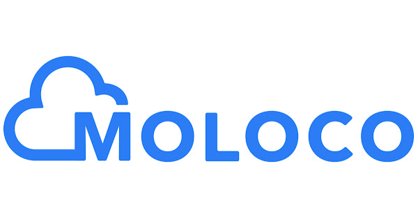 藍色雲朵和「MOLOCO」文字
