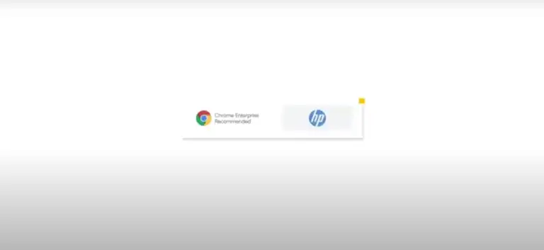 Chrome Enterprise and HP logos