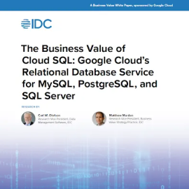 Relatório da IDC: O valor comercial do Cloud SQL