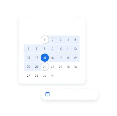 UI kalender untuk perbandingan performa.