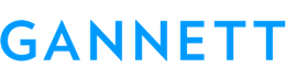 Logotipo da Gannett em texto azul