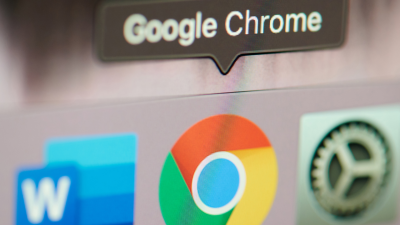 Google Chrome logo on a laptop screen