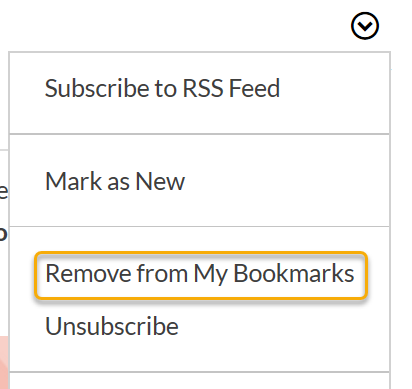 Remove from My Bookmarks