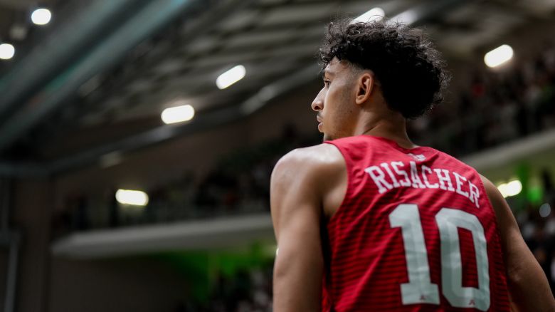 Zaccharie Risacher of JL Bourg-en-Bresse during the Betclic Elite Playoffs Quarter Final match between Nanterre and Bourg en Bresse at Palais des Sports Maurice Thorez on May 18, 2024 in Nanterre, France. (Photo by Dave Winter/Icon Sport via Getty Images)