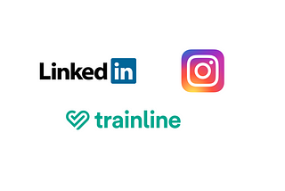 Image of LinkedIn, Instagram and Trainline logo