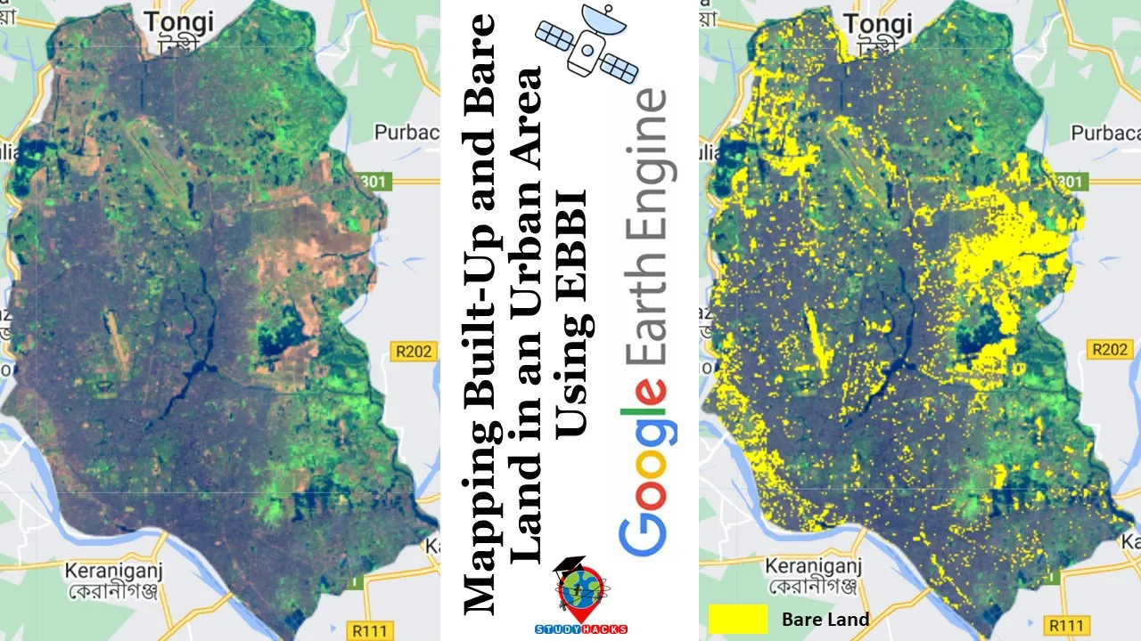 Mapping Built-Up and Bare Land in an Urban Area Using EBBI on Google Earth Engine