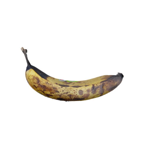 A banana that's ripe or overripe and thus perfect for making banana bread, a type of bread made from mashed bananas. Its sweetness and softness contribute to the moist texture and rich flavor of the bread.