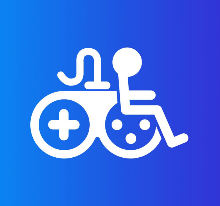 Graphic combining an Xbox controller and a person in a wheelchair