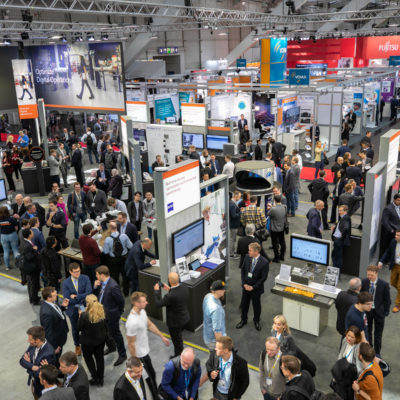Microsoft booth at Hannover Messe 2019 from above