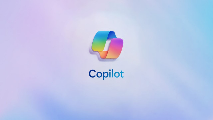 Lila tausta, jossa Copilot-logo.