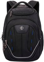 Swissdigital Design - Terabyte TSA-friendly Backpack with USB Charging port/RFID protection and fits up to 15.6" laptop - Black - Front_Zoom