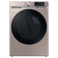 Samsung - 7.5 Cu. Ft. Stackable Smart Gas Dryer with Steam Sanitize+ - Champagne - Front_Zoom