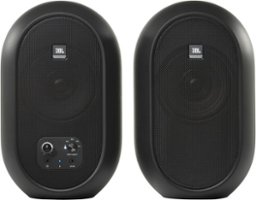 JBL - 2.0 104BT Powered Desktop Multimedia Speakers with Bluetooth, AUX, RCA, and TRS inputs. - Black - Front_Zoom