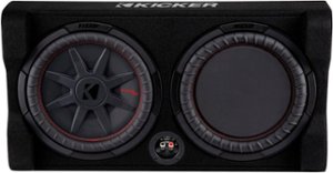 KICKER - CompRT Down-Firing 12” Dual-Voice-Coil 2-Ohm Loaded Subwoofer Enclosure - Black - Front_Zoom