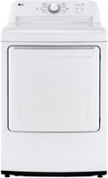 LG - 7.3 Cu. Ft. Gas Dryer with Sensor Dry - White - Front_Zoom