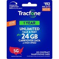 Tracfone - $192 Unlimited Talk & Text plus 24GB of Data 365-Day - Prepaid Plan [Digital] - Front_Zoom