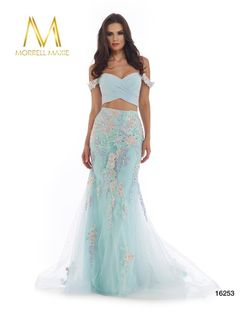 Style 16253 Morrell Maxie Blue Size 4 Mermaid Dress on Queenly