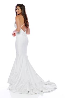 Style 31550 Zoey Grey White Size 0 Wedding Floor Length Tall Height Mermaid Dress on Queenly